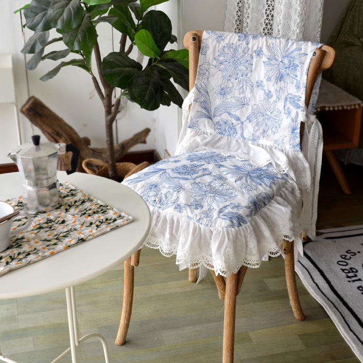 french flower chair cover & cushion