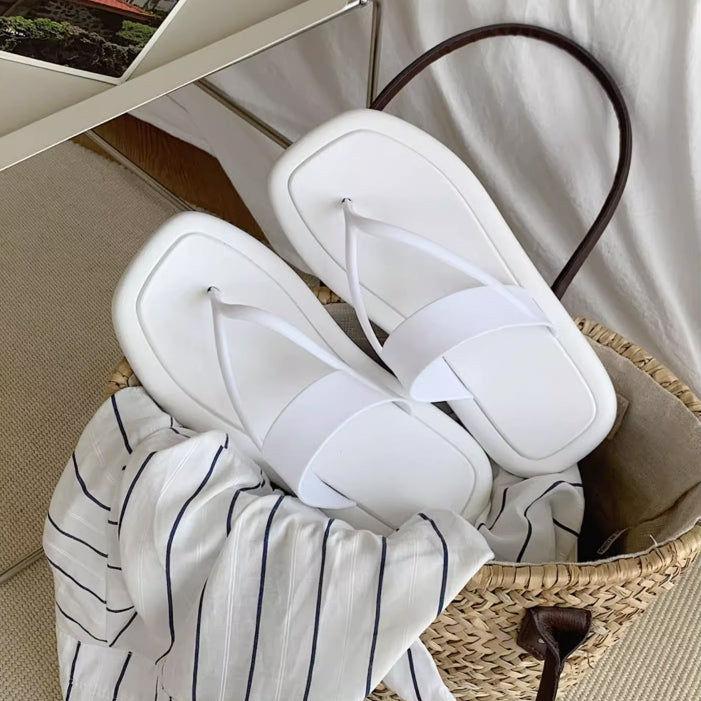 4color thin strap rubber room shoes