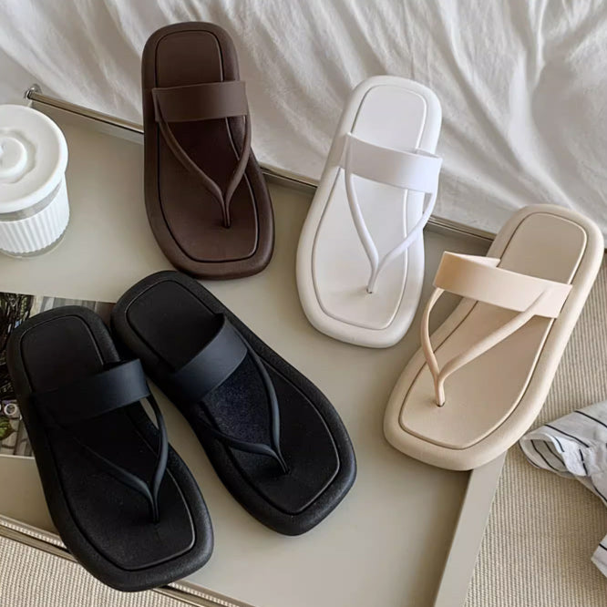 4color thin strap rubber room shoes