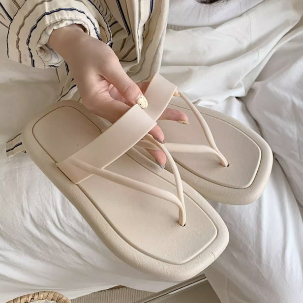 4color thin strap rubber room shoes