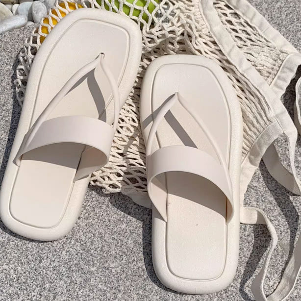 4color thin strap rubber room shoes