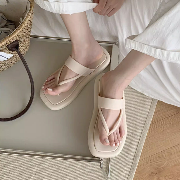 4color thin strap rubber room shoes