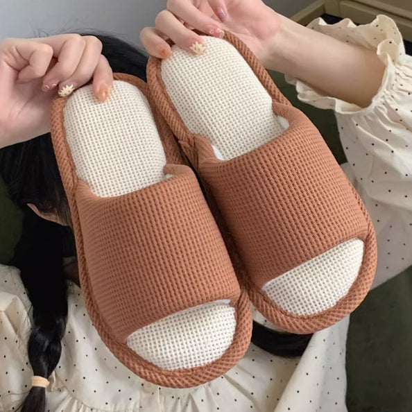 3color rubber sole summer room shoes