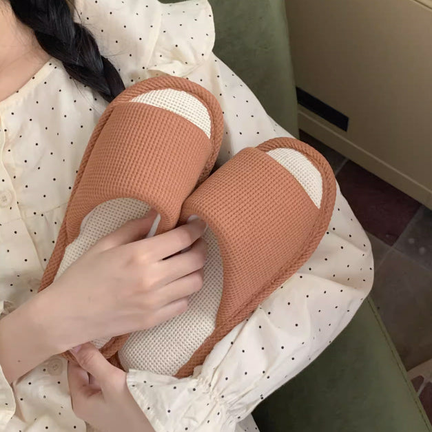 3color rubber sole summer room shoes