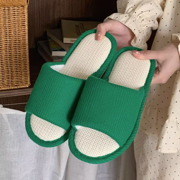 3color rubber sole summer room shoes