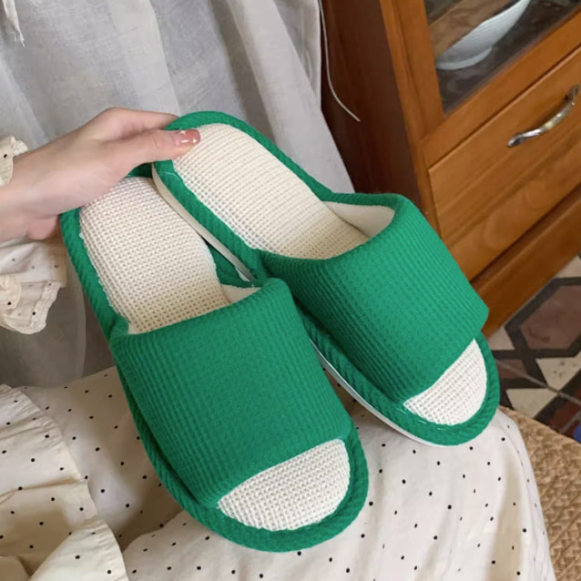 3color rubber sole summer room shoes