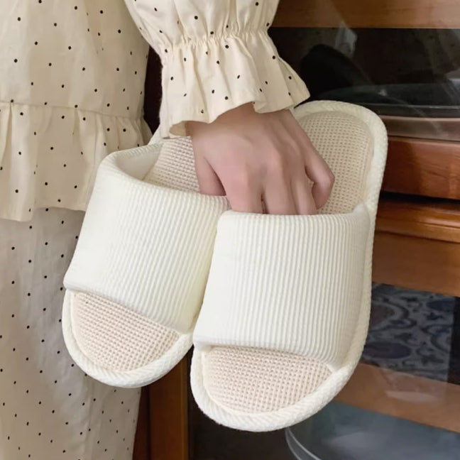 3color rubber sole summer room shoes