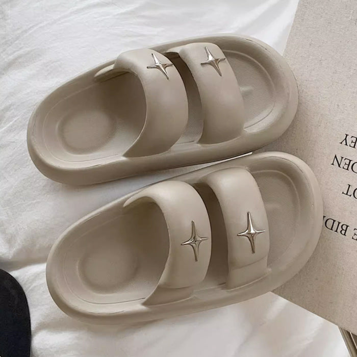 3color star studs rubber room shoes