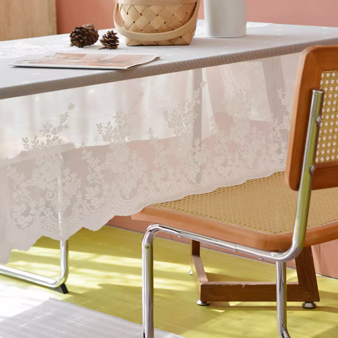 3design white summer lace table cloth