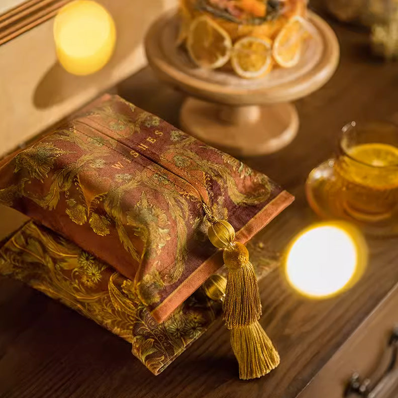 2design gold flower tissue case