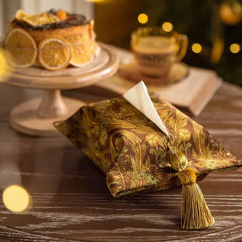 2design gold flower tissue case