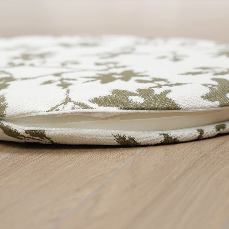 2color leaf round cushion