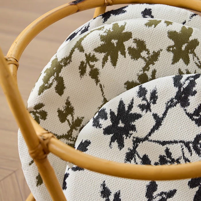 2color leaf round cushion