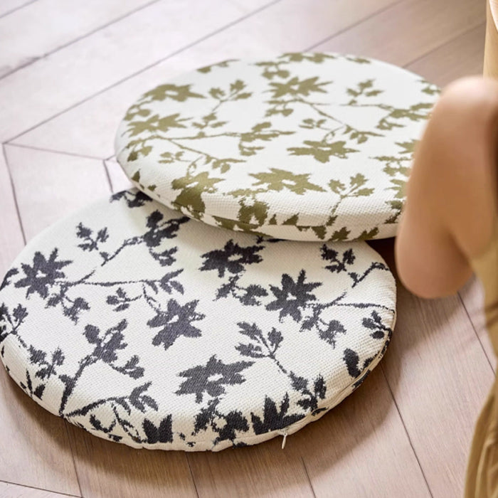 2color leaf round cushion