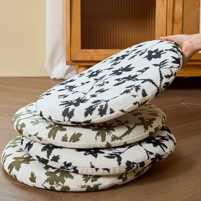 2color leaf round cushion