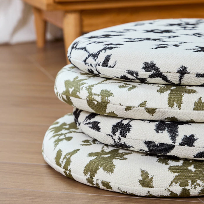 2color leaf round cushion