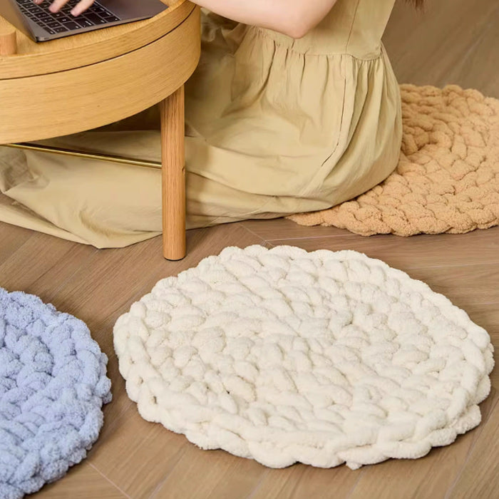 5color knit round cushion