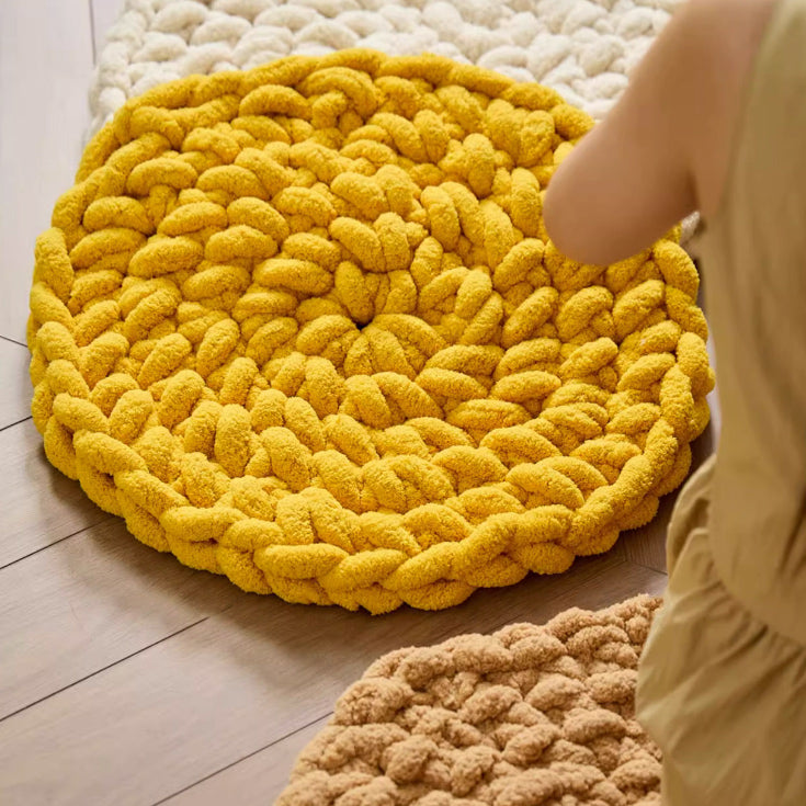 5color knit round cushion