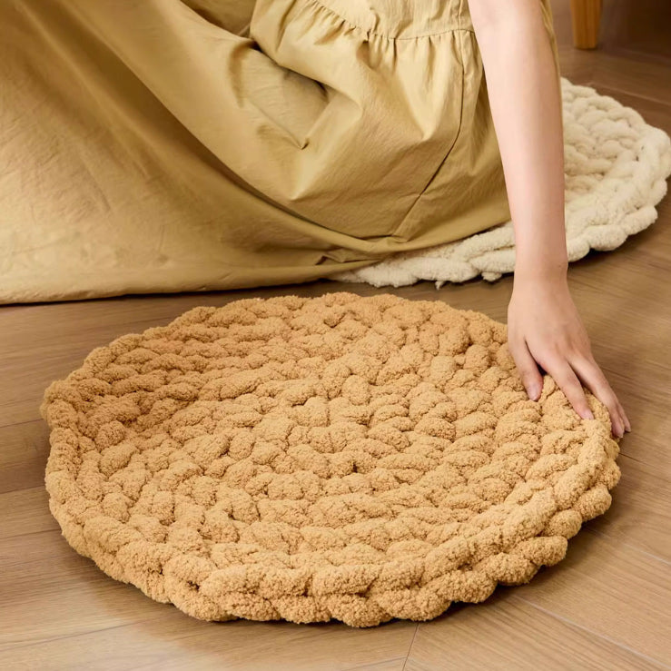 5color knit round cushion