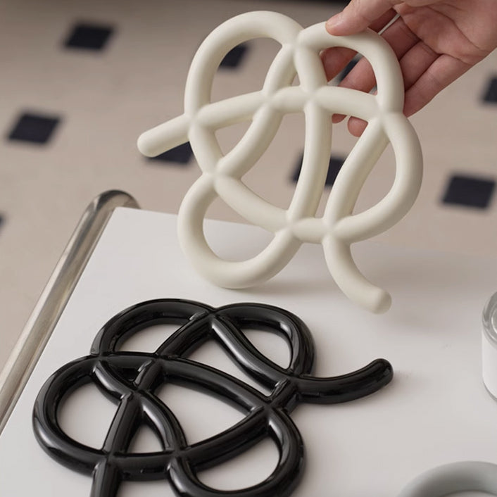 6color knot trivet mat