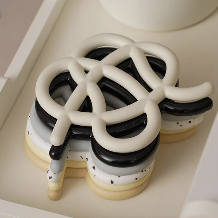 6color knot trivet mat