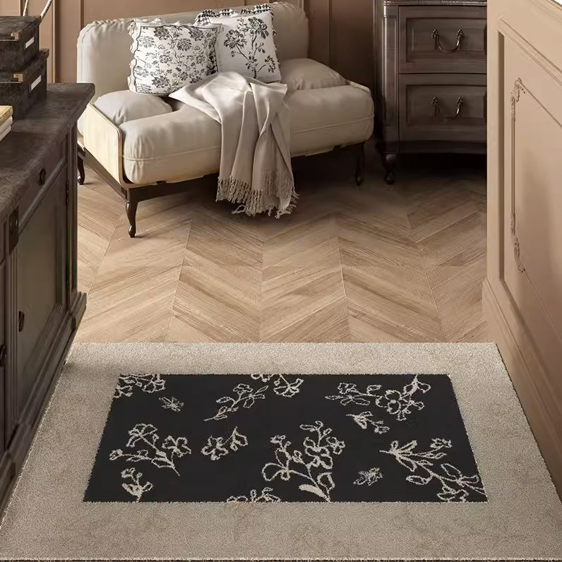 4design two tone flower door mat