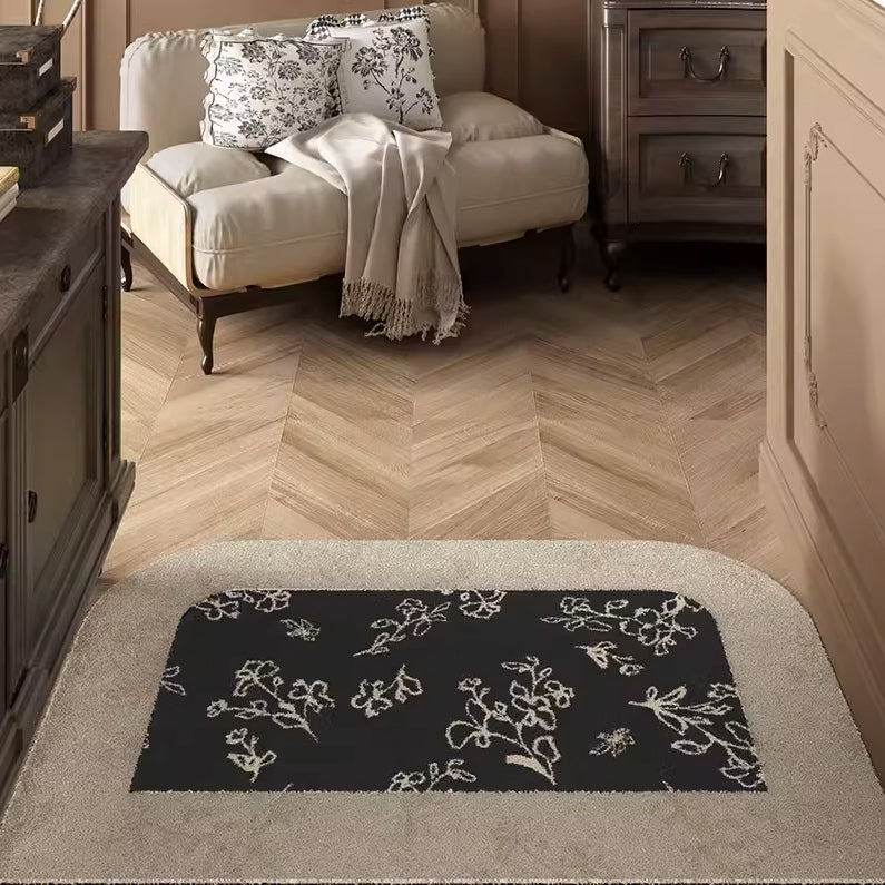 4design two tone flower door mat