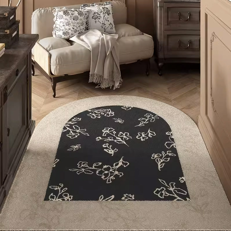 4design two tone flower door mat