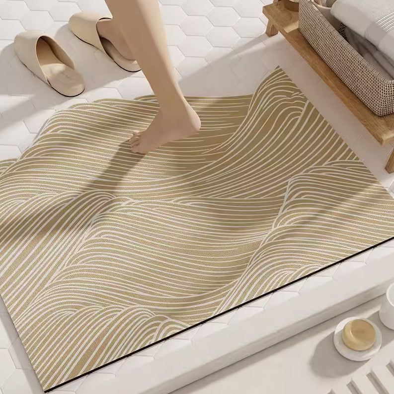 2design modern wave bath mat