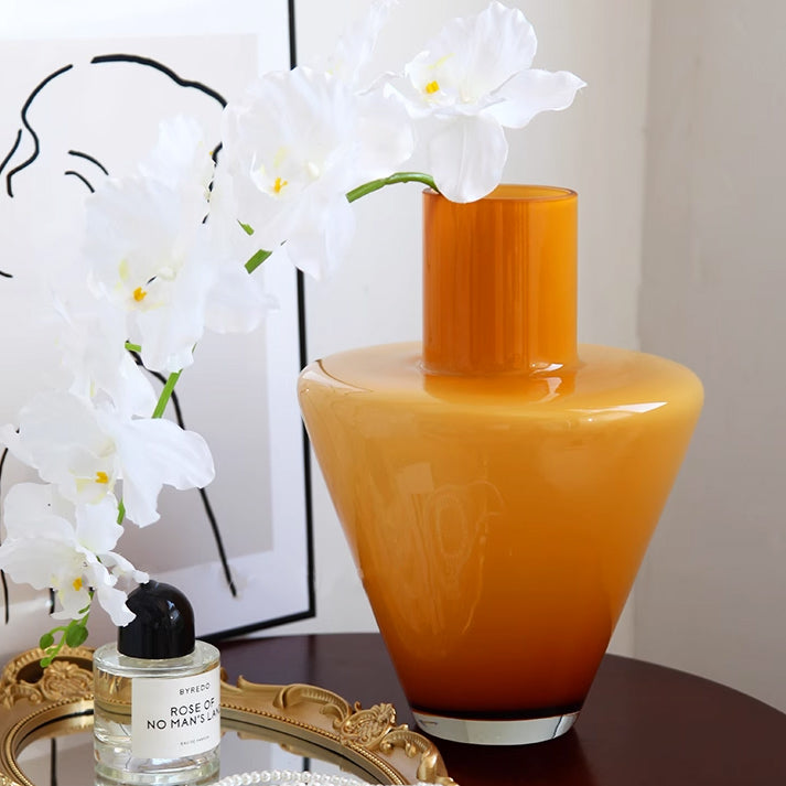 triangle orange vase