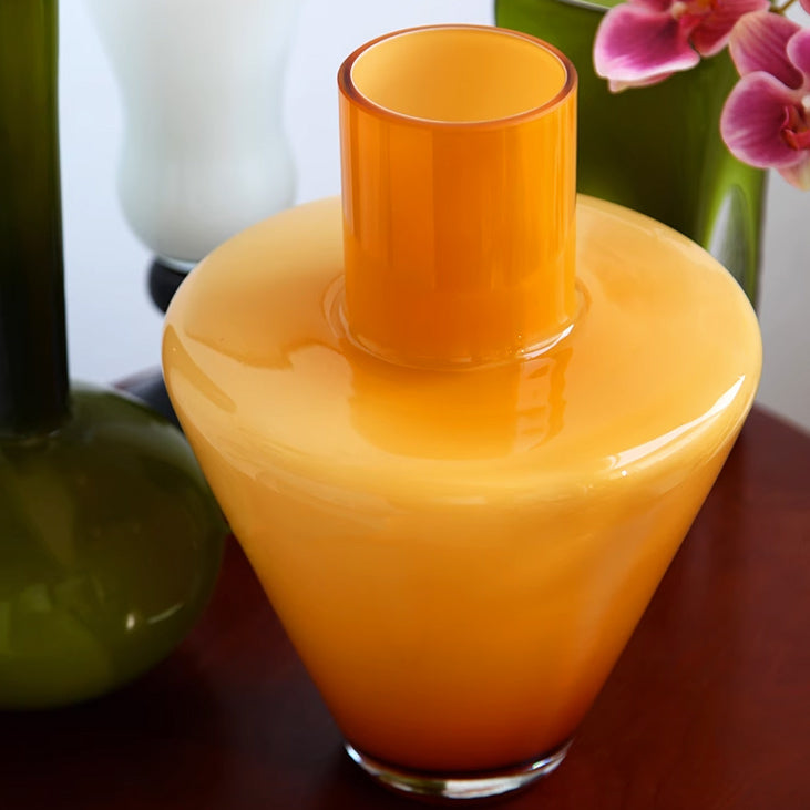 triangle orange vase