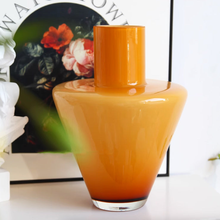 triangle orange vase