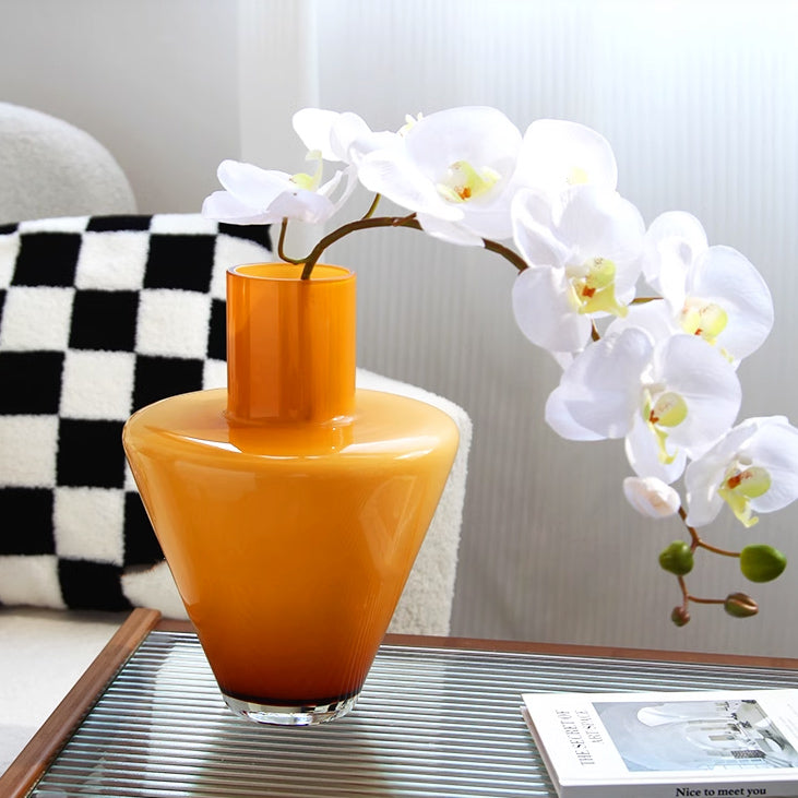 triangle orange vase