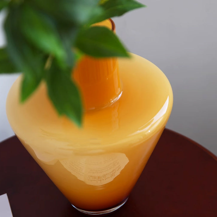 triangle orange vase