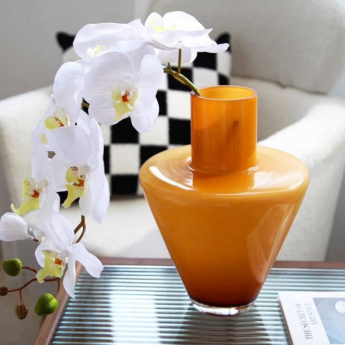 triangle orange vase
