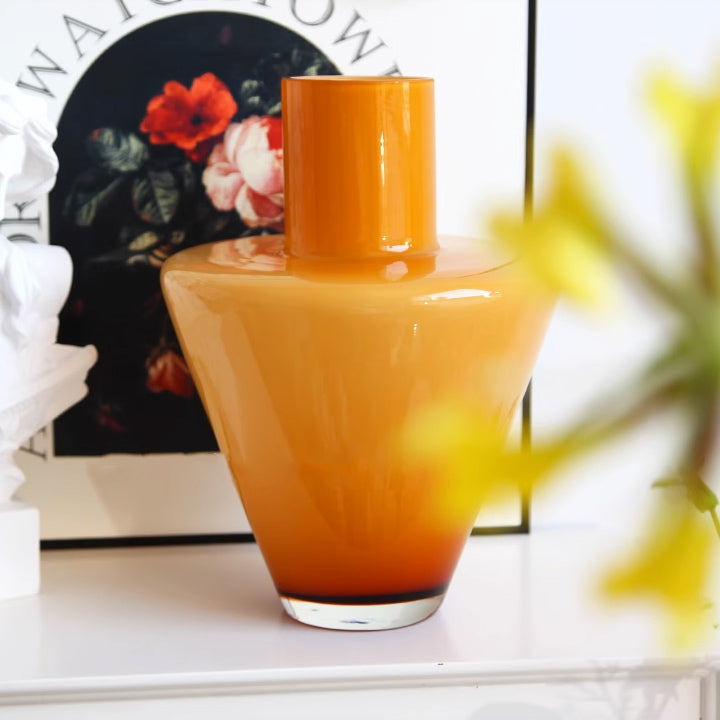 triangle orange vase