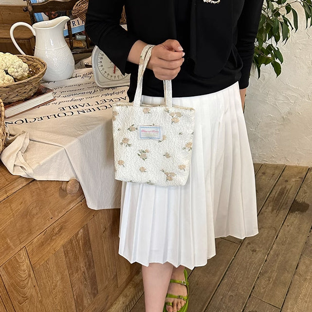 4design jacquard flower mini bag