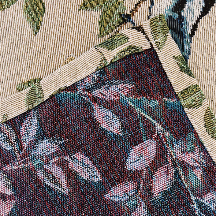 blue bird jacquard table cloth