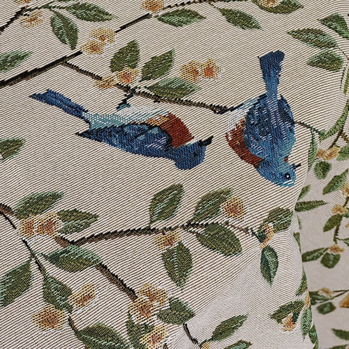blue bird jacquard table cloth