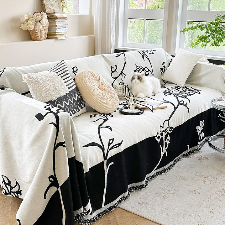2design black flower cool sofa cover