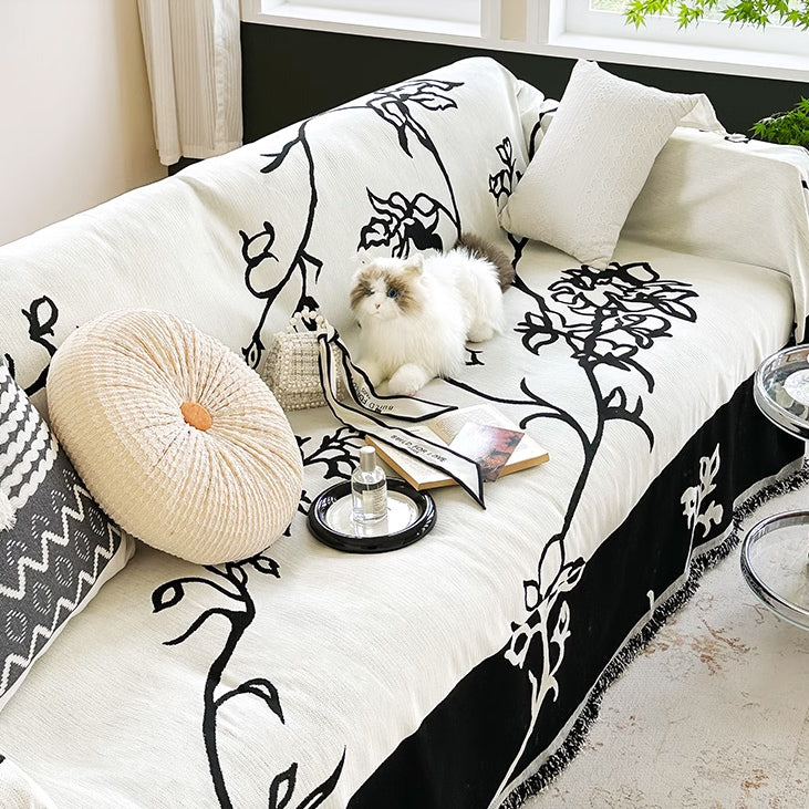 2design black flower cool sofa cover