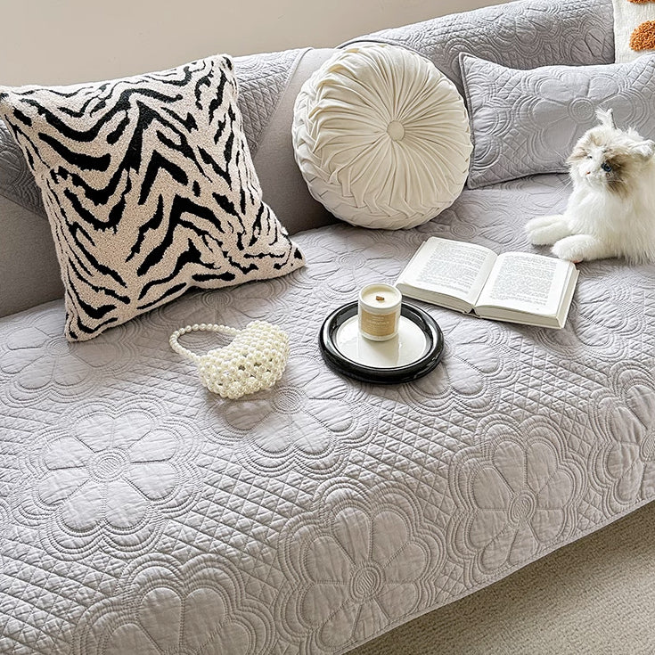 5color embossed flower sofa cover