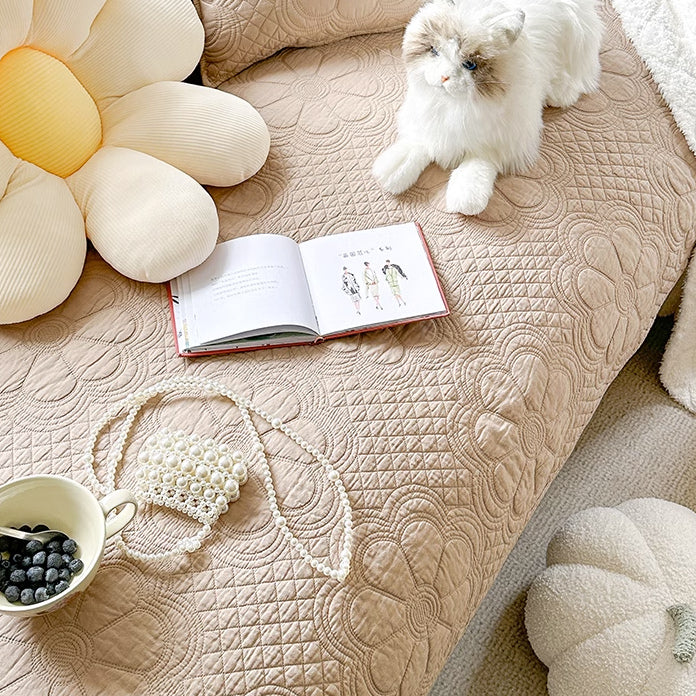 5color embossed flower sofa cover