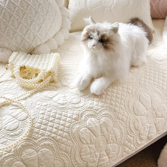 5color embossed flower sofa cover