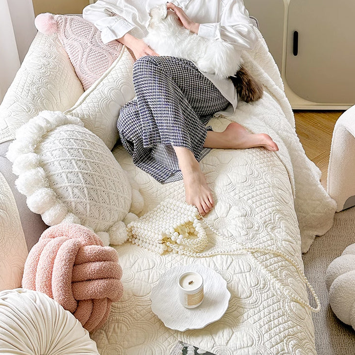 5color embossed flower sofa cover