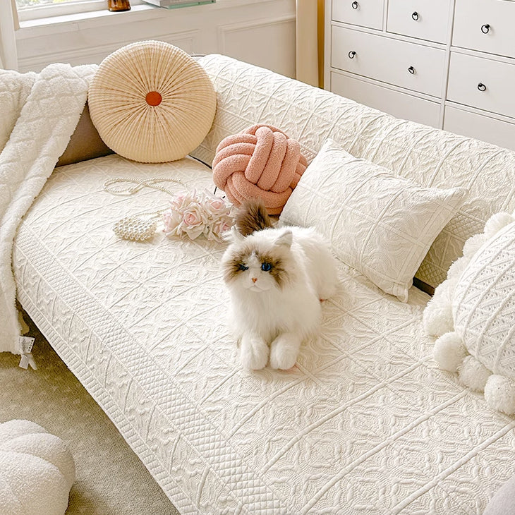 3design white stitch sofa cover