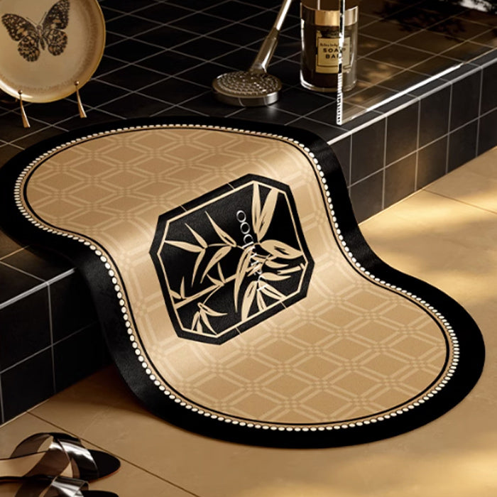 2design black bamboo bath mat