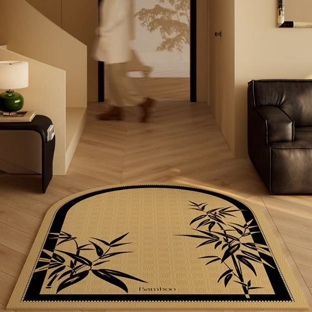 2design black bamboo door mat
