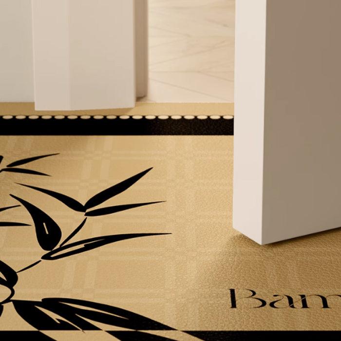 2design black bamboo door mat