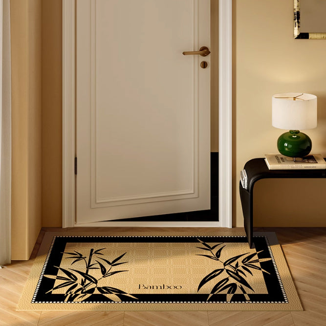2design black bamboo door mat